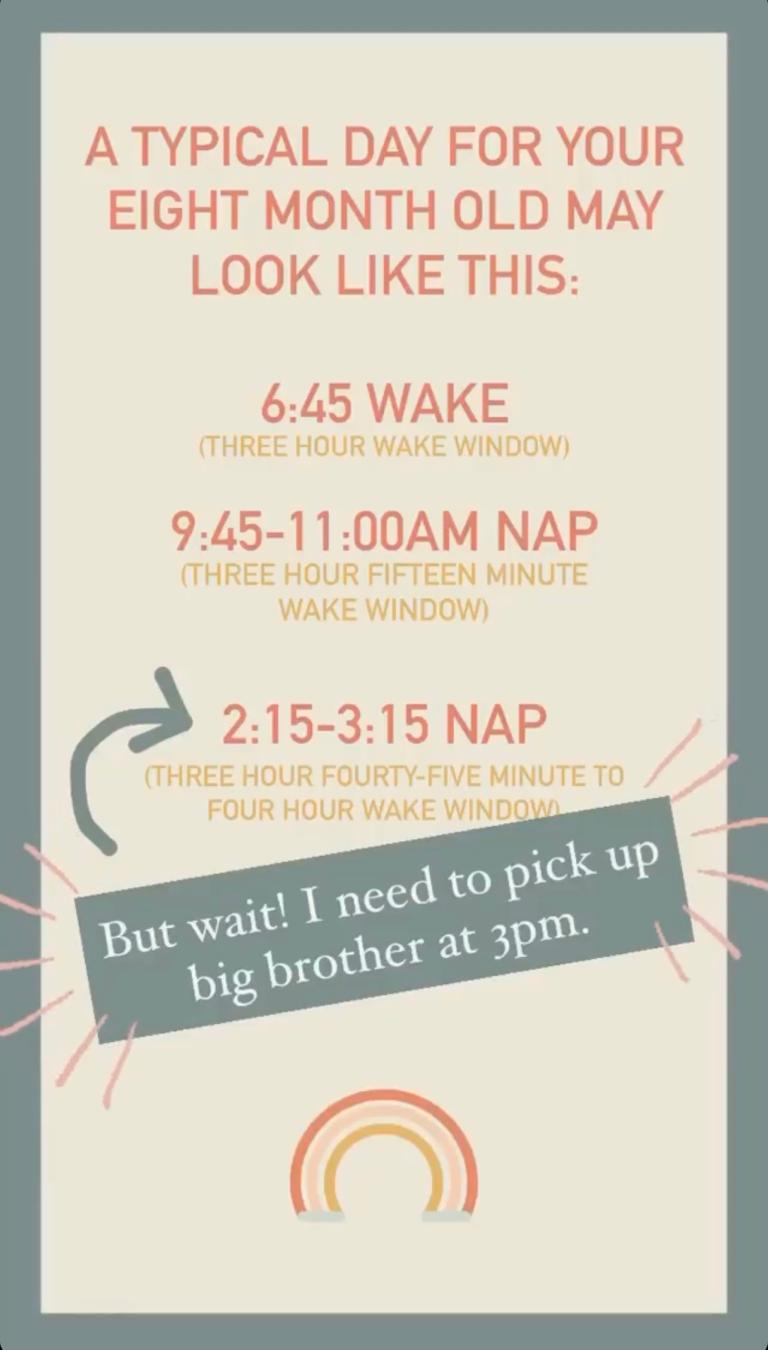 Sample schedule to work in school pick up