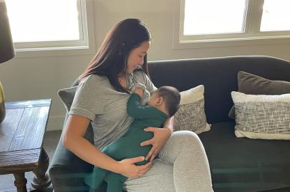 Mom breast-feeding baby