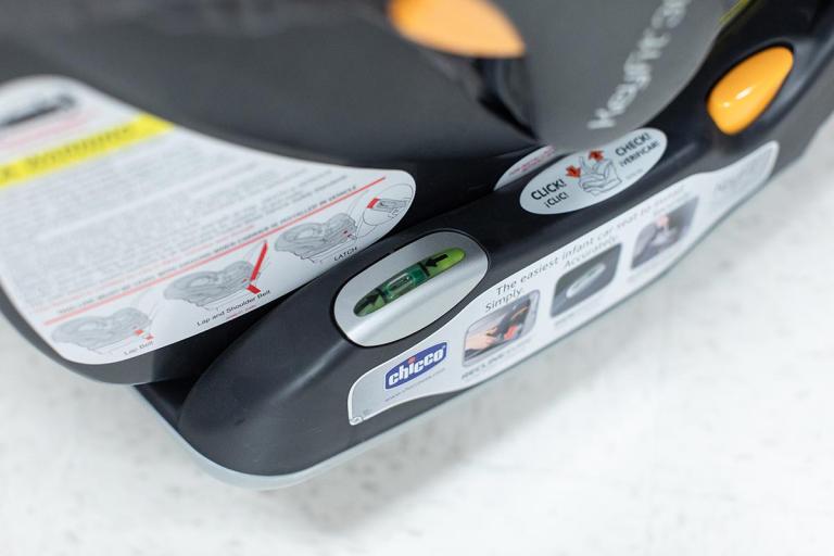 Option 4 side of car seat showing the recline settings