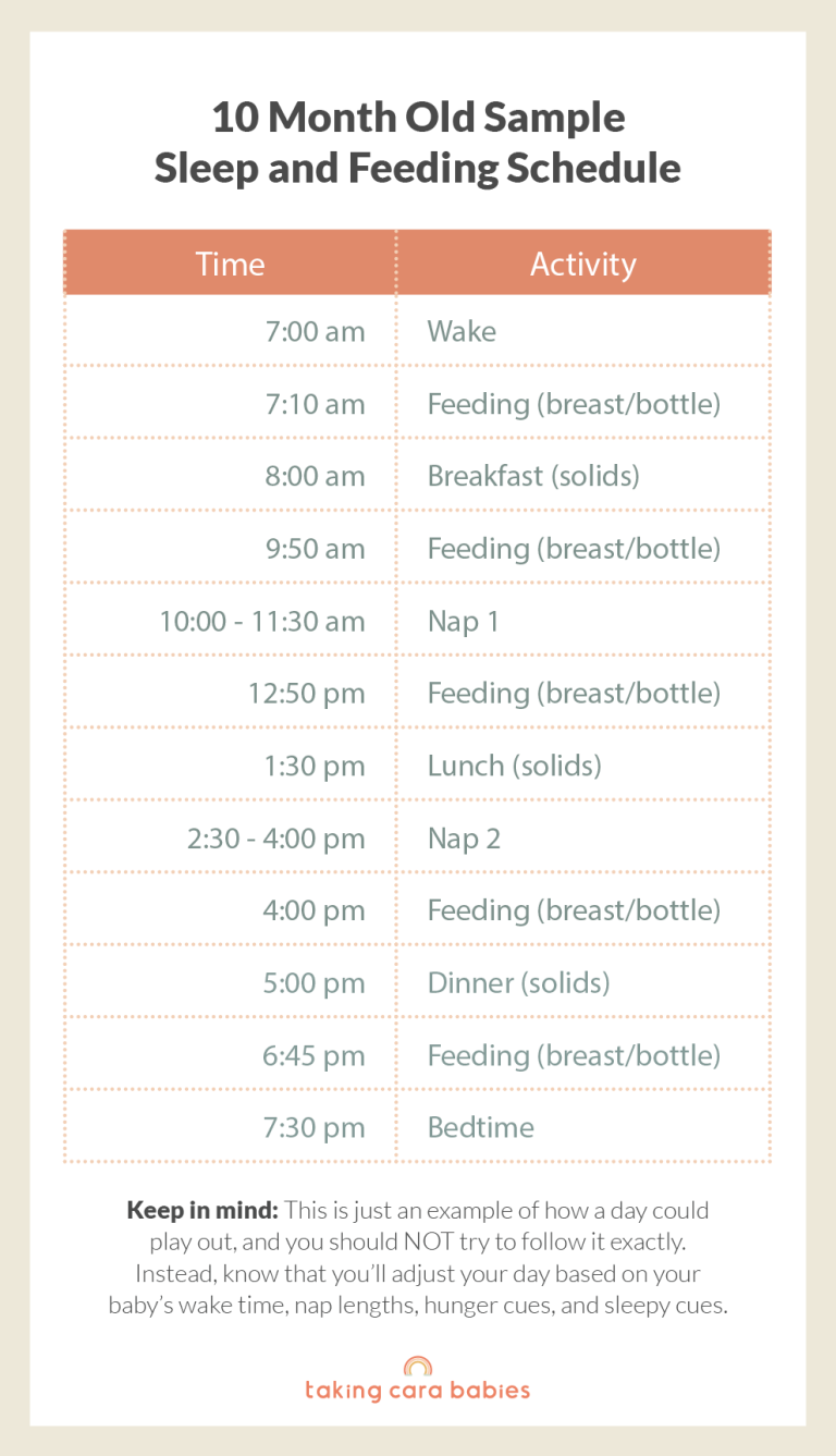 10 month old sample sleep and feeding schedule